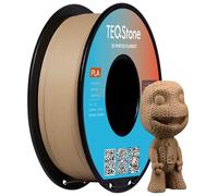 TEQStone Filamento PLA in legno, 1,75 mm, 1 kg, 15% vera fibra di legno, stabilità dimensionale +/-0,02 mm, filamento per stampante 3D, color noce