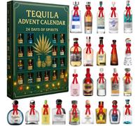 Tequila Calendario dell'Avvento, 24 giorni Premium Spirits, un viaggio giornaliero di degustazione attraverso, bianco croccante a invecchiato Añejos, decorazioni da appendere all'albero di Natale (1