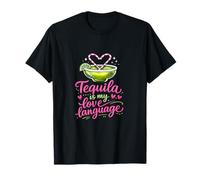 Tequila è Il Mio Amore Lingua Partito Crew Margarita Art Maglietta