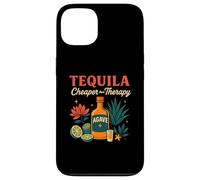 Tequila Is Cheaper Therapy Divertente bottiglia di agave con design a lime Custodia per iPhone 13