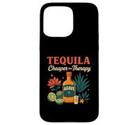 Tequila Is Cheaper Therapy Divertente bottiglia di agave con design a lime Custodia per iPhone 15 Pro Max