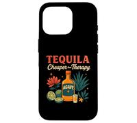 Tequila Is Cheaper Therapy Divertente bottiglia di agave con design a lime Custodia per iPhone 16 Pro