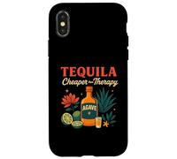 Tequila Is Cheaper Therapy Divertente bottiglia di agave con design a lime Custodia per iPhone X/XS