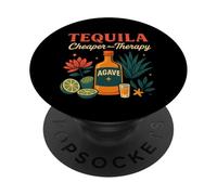 Tequila Is Cheaper Therapy Divertente bottiglia di agave con design a lime PopSockets PopGrip Adesivo