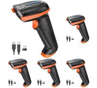 Tera 2D QR Lettore di Codici a Barre Senza Fili USB Cablato 1D 2D Wireless Barcode Scanner Codici a Barre Digitali/Stampati Funziona con Windows Mac Linux, D5100 (Confezione da 5)