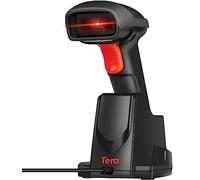 Tera Barcode Scanner Wireless 2,4GHz Lettore di Codici a Barre per 1D Laser con Stazione di Ricarica, Modello di Aggiornamento 6100