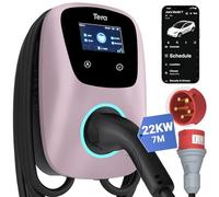 Tera Caricatore EV Smart APP: 32 A tipo 2 22 kW o 11 kW casa stazione di ricarica 400 V CE & TÜV Wallbox 7 m cavo di ricarica con supporto caricabatterie, controllo app CEE 3 fasi spina per tutti i