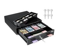 Tera Cassetto Cassa Elettrico 4 scomparti per banconote 8 per monete 6 chiavi apertura automatica serratura a chiave slot per medie ideale per sistemi POS e piccole imprese Modello 330G