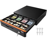 Tera Cassetto di Cassa Registratore per Sistema Punto di Vendita (41 x 41 cm) RJ12 con 5 Chiavi Arancione