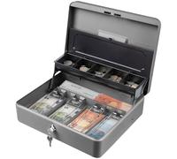 Tera Cassetto di cassa Registratore di monete e banconote Apertura manuale e automatica, 4 scomparti per banconote e 5 pezzi, 30 x 24 cm, POS Restaurant Supermercato, KL380-SL