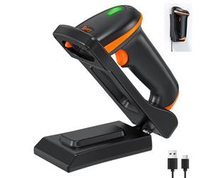 Tera D5100-CR - Supporto da parete 1D 2D QR, senza fili, 2,4 GHz, cavo USB 2,0, con cavo e lettore di codici a barre