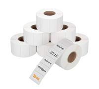 TERA Etichette per Spedizioni 30 x 50 mm, 1500 Etichette X 6 Rotoli = 9000 Etichette per Varie Stampanti Senza BPA Etichette Adesive Permanenti per Indirizzi con Adesivi con Etichette Fragile Gratuite