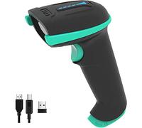 Tera Kabelloser Handheld-Barcode-Scanner 1D Laser Wireless und USB-Wired mit Akkustandsanzeige, Extra Großem Akku 2000mAh und Ergonomischem Design, Patent-Nr.: EU008489413, Upgrade-Modell 5100 (Blau)