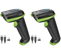 Tera Lettore di codici a barre portatile 1D laser wireless e USB cablato con indicatore del livello della batteria, batteria extra large 2000mAh, brevetto n.: EU008489413, aggiornamento modello 5100