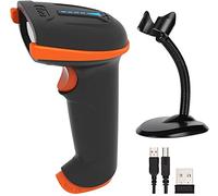 Tera Lettore di codici a barre portatile 1D laser wireless e USB cablato con stand, indicatore del livello della batteria, batteria large 2000mAh, brevetto n. EU008489413, aggiornamento modello 5100-Z