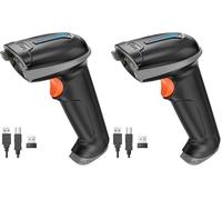 Tera Lettore di codici a barre portatile Laser 1D wireless e USB cablato, indicatore del livello della batteria, batteria extra large 2000mAh, design ergonomico, modello di aggiornamento 5100