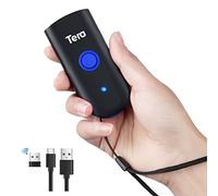 Tera Mini Bluetooth Barcode Scanner Portatile Lettore di Codici a Barre 3 in 1 Bluetooth e Cavo USB e Wireless 2.4G per 1D Barcodes, 1100L