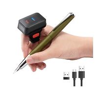 Tera Mini Lettore di Codici a Barre CCD 1D Wireless con Bluetooth Connessione Wireless e Cablata a 2.4 GHz, Dito Portatile con Anello Indossabile Funziona, HW0011