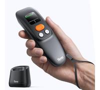 Tera Mini scanner a barre portatile: 1D 2D QR 1200mAh batteria con pulsante 1.4" Display & stazione di ricarica manuale con Bluetooth 2.4G senza fili e USB per sistema di cassa POS magazzino, vendita