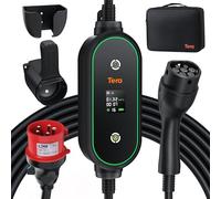 Tera Mobile Wallbox Tipo 2 Portatile: 11 kW 3 Fasi 6-16 A Cavo di Ricarica 7,5 m Caricatore per Auto Elettrica CEE 5 Pin Ricarica Ritardata 0,5-5 h P03