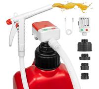 TERA PUMP Pompa di trasferimento di liquidi con ugello manuale a doppia alimentazione (3,2 GPM), batteria AA o USB-C, pompa multiuso con ugello di controllo del flusso, tubo in PE resistente da 137,2