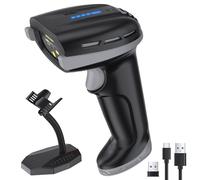 Tera Scanner di codici a barre Pro con batteria sostituibile: interruttore on/off, indicatore della batteria, supporto montato a parete, 1D 2D QR, compatibile con Bluetooth 2.4G, lettore di codici a