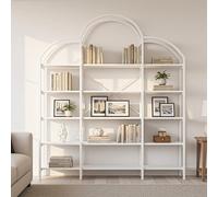 Terahanda 170 x 26 x 190 cm Scaffale in stile semplice, materiale tubolare in acciaio e MDF, cinque ripiani, forma a nuvola unica, facile da montare e pulire, bianco