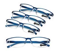 TERAISE 4PCS occhiali lettura uomo,luce blu occhiali da lettura,Leggero comodi occhiali da lettura uomo donna,robusti occhiali per computer inclusa custodia per occhiali(2.0X)