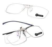 TERAISE Clip on Occhiali da lettura Flip Up Full frame in metallo Clip su occhiali da vista Lettori di moda per uomo e donna con Custodia occhiali(0.0X)