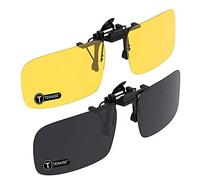 TERAISE Clip Su Occhiali Da Sole, 2-Pack/Day + Night Vision Uomo/Donna Occhiali Da Sole Polarizzati Flip-Up UV400, Comodi e Sicuri Da Montare Su Occhiali Da Vista Ideali Per Guida e Outdoor
