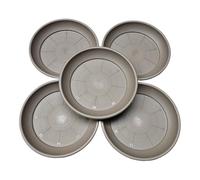 Teramico 5 sottobicchieri resistenti alle intemperie, in plastica italiana, per balcone, terrazza e giardino in terracotta, antracite, tortora. (tortora, 20 cm)