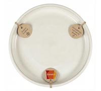 Teramico Abbeveratoio per uccelli, piatto/sottovaso per fioriere in gres smaltato, 24 cm - 42 cm, resistente al gelo (40 cm, grigio-bianco)