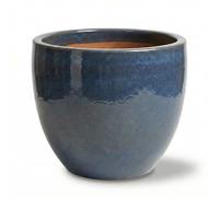 Teramico Premium Vaso per piante in ceramica smaltata - 100% resistente al gelo e fatto a mano. Vaso da fiori con foro per esterno e interno. Vaso unico di alta qualità, resistente all'inverno (Grigio