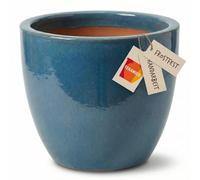 Teramico Premium Vaso per piante in ceramica smaltata - 100% resistente al gelo e fatto a mano. Vaso da fiori con foro per esterno e interno. Vaso unico di alta qualità, resistente all'inverno (Jade