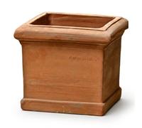 Teramico Vaso da fiori CUBO LISCIO, realizzato a mano, in terracotta, assolutamente resistente al gelo (30 cm)