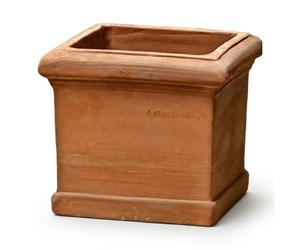 Teramico Vaso da fiori CUBO LISCIO, realizzato a mano, in terracotta, assolutamente resistente al gelo (30 cm)