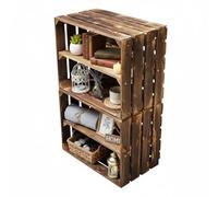 Teramico Vecchie cassette per frutta / scatole di legno fiammate in molte varianti - Ideali per la costruzione di mobili o per la conservazione - Lavorazione molto massiccia e robusta (set da 2 con