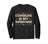 Terapeuta Gift Counseling My Superpower Fun Counselor Maglia a Manica