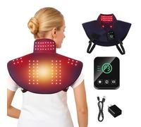Terapia a luce rossa per corpo, cuscinetto riscaldante per spalle, 660 nm e 850 nm, cintura per terapia con luce rossa vicino all'infrarosso, per collo, spalle, schiena, corpo, temperatura regolabile
