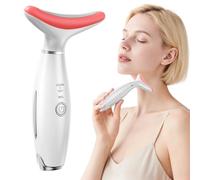 Terapia a luce rossa per viso, massaggiatore viso a LED con vibrazione, massaggiatore facciale porabile per la cura della pelle a casa, strumento di riduzione delle rughe, dispositivo di bellezza viso