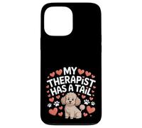 Terapia barboncino Il mio terapeuta ha una coda carino cane marrone scarabocchio Custodia per iPhone 13 Pro Max