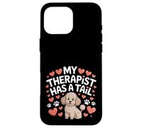 Terapia barboncino Il mio terapeuta ha una coda carino cane marrone scarabocchio Custodia per iPhone 16 Pro Max