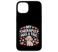 Terapia barboncino Il mio terapeuta ha una coda carino cane marrone scarabocchio Custodia per iPhone 13