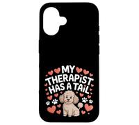 Terapia barboncino Il mio terapeuta ha una coda carino cane marrone scarabocchio Custodia per iPhone 16