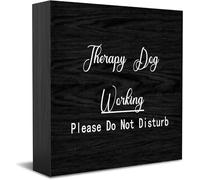 Terapia cane che lavora con favore non disturbare nuova decorazione per la casa idee regalo rustiche cartello in legno mensola decorazione per la stanza della fattoria 12,7 x 12,7 cm