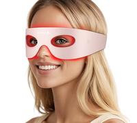 Terapia della luce rossa per occhi, maschera wireless per terapia della luce rossa sotto gli occhi con funzione di temporizzazione, 3 modalità per borse per occhi, occhiaie, linee sottili, maschera