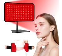 Terapia della luce rossa per viso e corpo, pannello 2 in 1 con cinghia, lampada per terapia a infrarossi vicini da 660 nm e 850 nm, con telecomando, 5 livelli di luminosità e timer, regalo per donne e