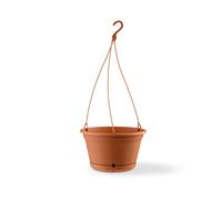 Teraplast Air Diametro 28,5cm -Vaso Per Piante Da Interno Ed Esterno Con Ganci, In Plastica Opaca, Colore Terracotta, 100% Riciclabile. Vaso Sospeso Utilizzabile Come Coprivaso Per Piante Da Interno