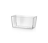 Teraplast Coimbra Dimensioni 30cm x 15cm x 14cm - Vaso Plastica Trasparente Rettangolare, Vaso 100% Riciclabile.