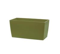 Teraplast Coimbra vaso per piante da interno ed esterno, rettangolare in plastica lucida, colore Olive verde, 30x15x15 cm, elegante e resistente